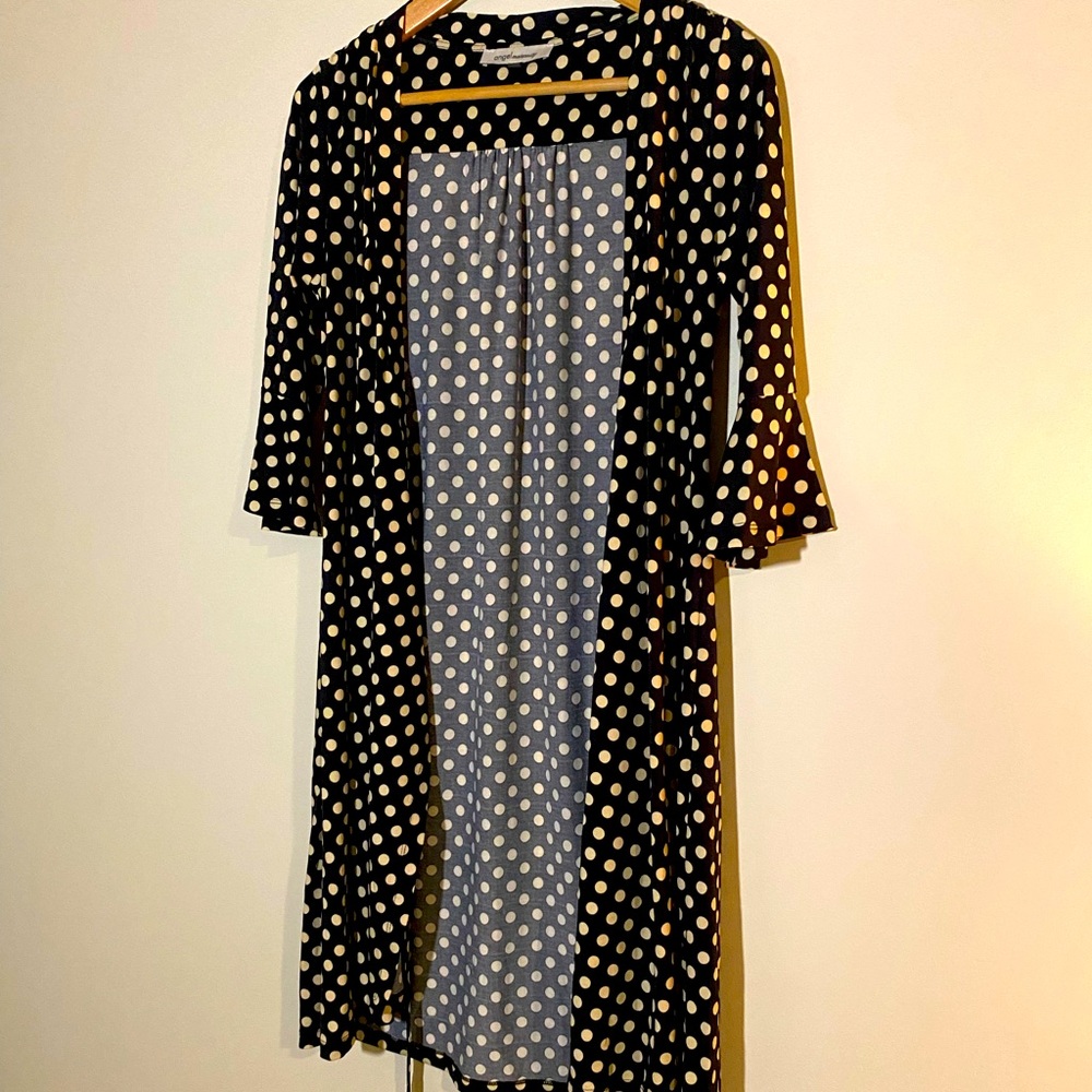 Angel Maternity Bell Sleeve Polka Dot Maternity Wrap Dress, Size XS- Worn Once